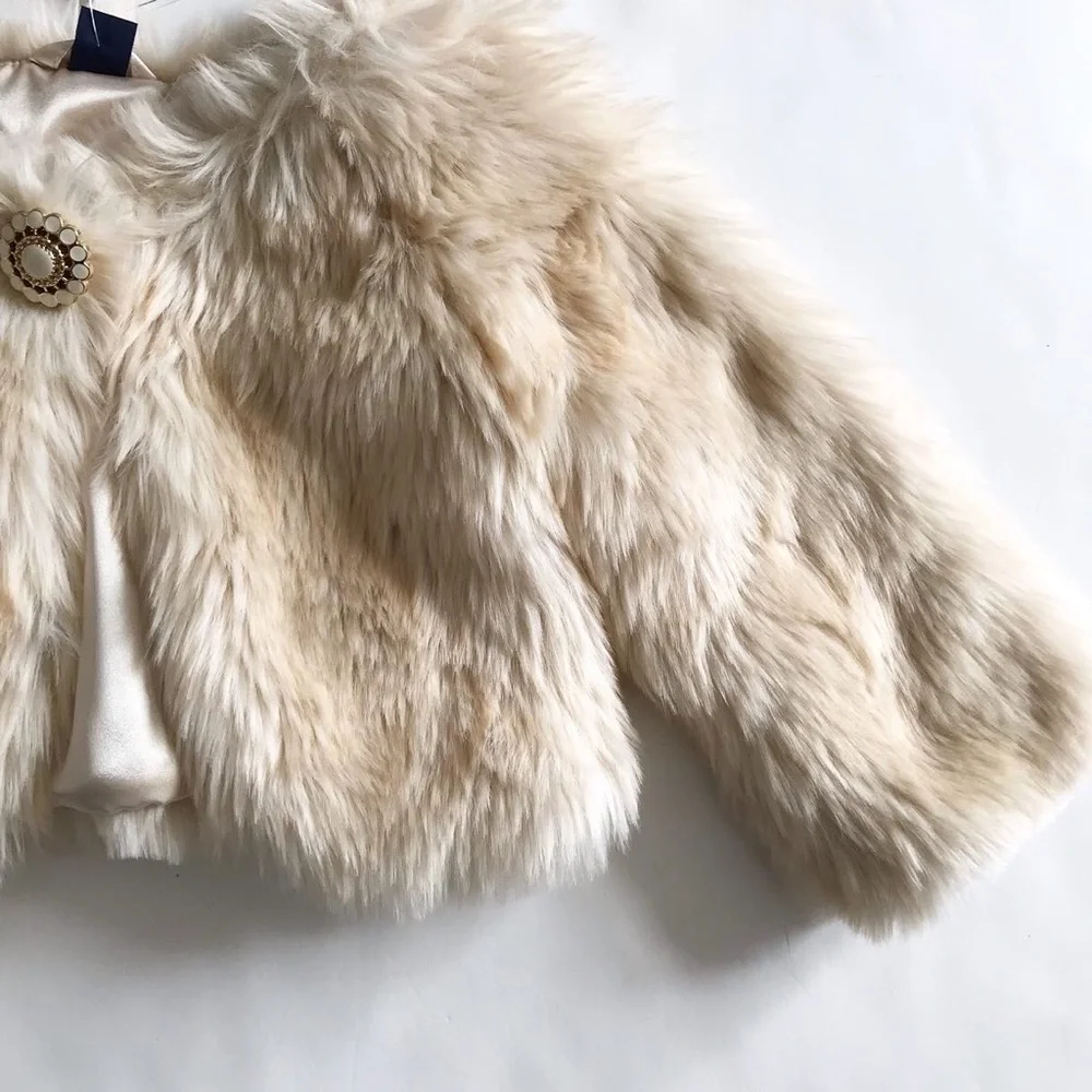 Babygap NWT faux fur shrug jacket 12-24 months